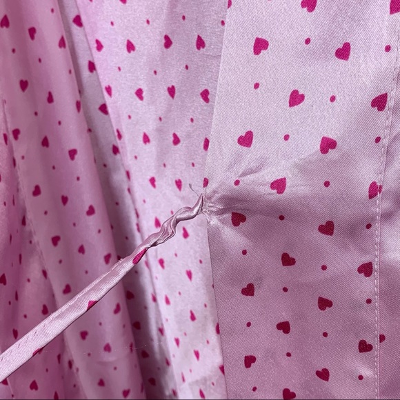 💖 Morgan Taylor Gown & Robe Set Women's Size M Valentine's Day Pink Hearts - Picture 4 of 9